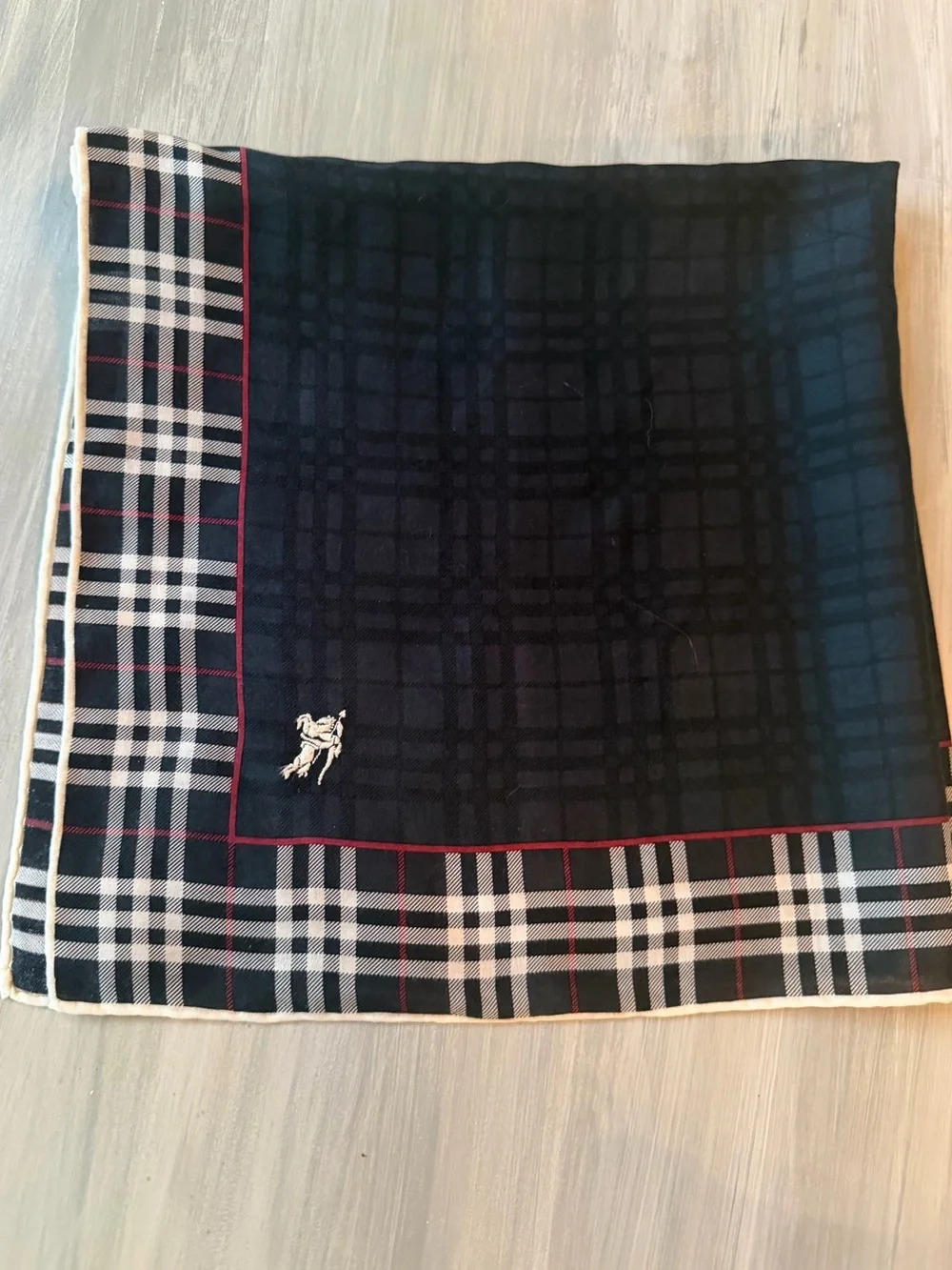 Burberry Plaid Equestrian Scarf Embroidered Logo Horse Motif neckwear Bag scarf